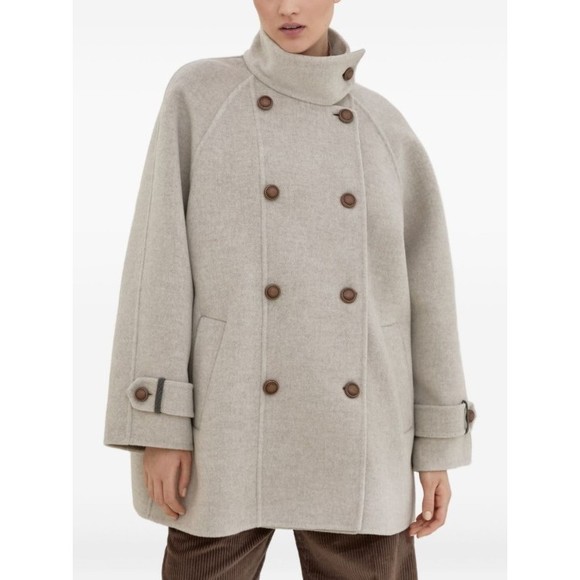 Brunello Cucinelli Double-Breasted Tailored Coat With Stand-Up Collar - NWT - Picture 5 of 6